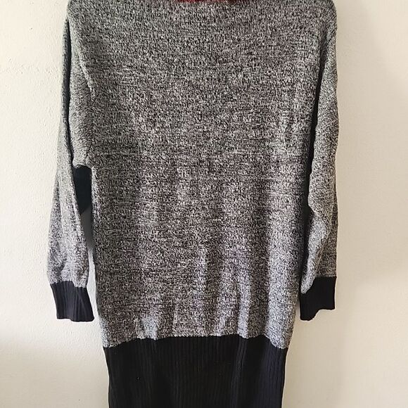 Vintage 80s A'Milano Knit Acrylic Mom Sweater Dress USA Size Large Black Red - Picture 4 of 4
